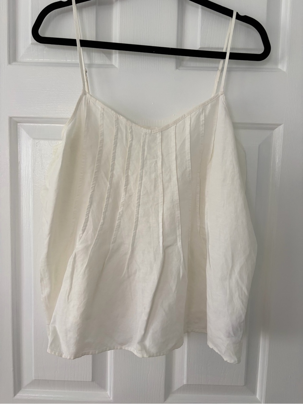 GAP White Pleated Spaghetti-Strap Camisole
